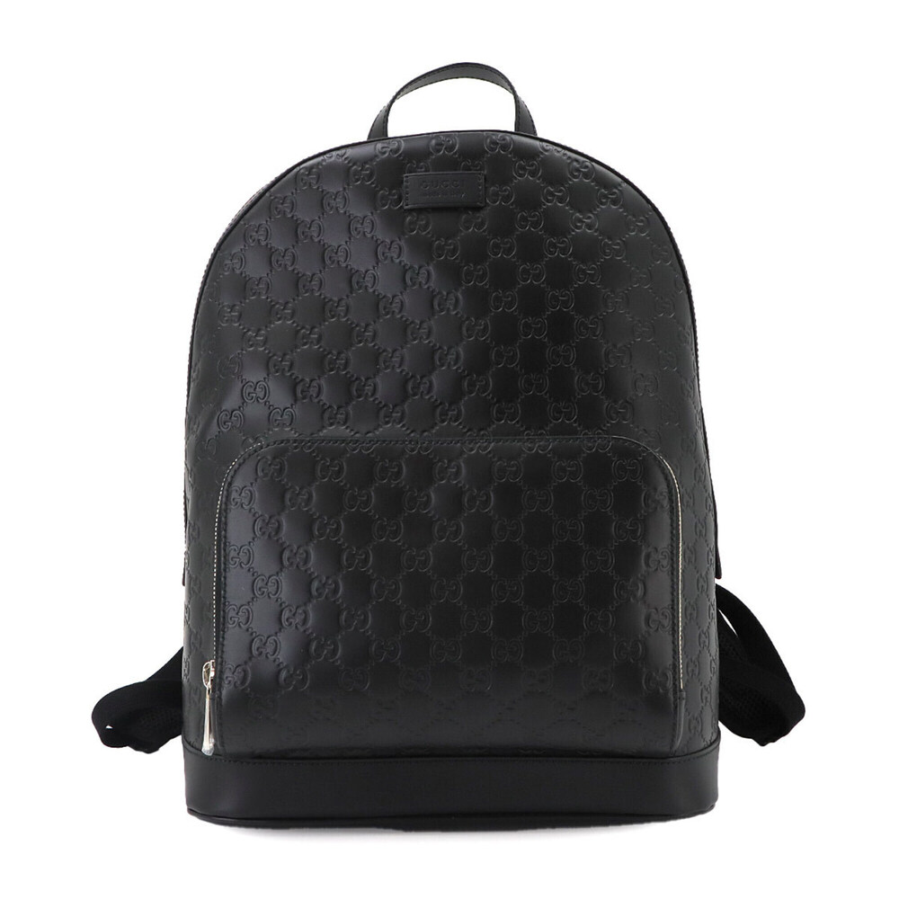 Gucci Guccissima Backpack, Leather, Black, 779838, Silver Hardware
